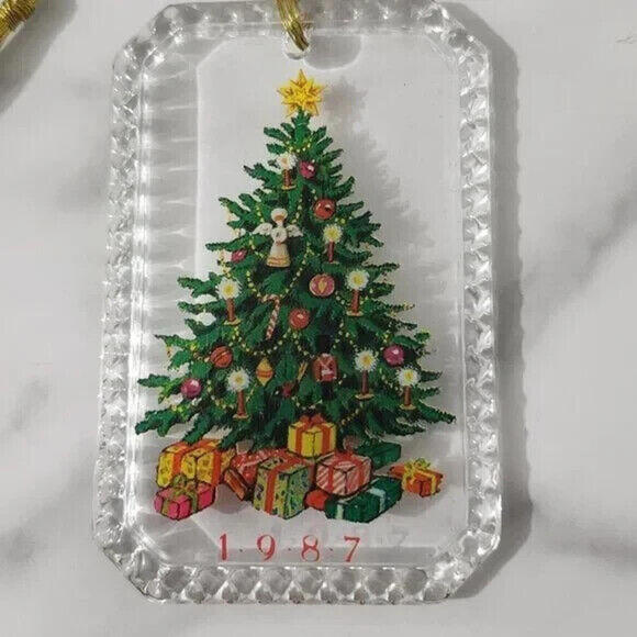 3/$25 Vintage 1987 Avon Lead Crystal Christmas Tree Ornament Collectible - Picture 2 of 4